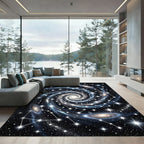 Cosmic Swirling Nebula Starry Night Rug