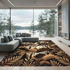 Monochromatic Woodland Canopy Forest View Rug