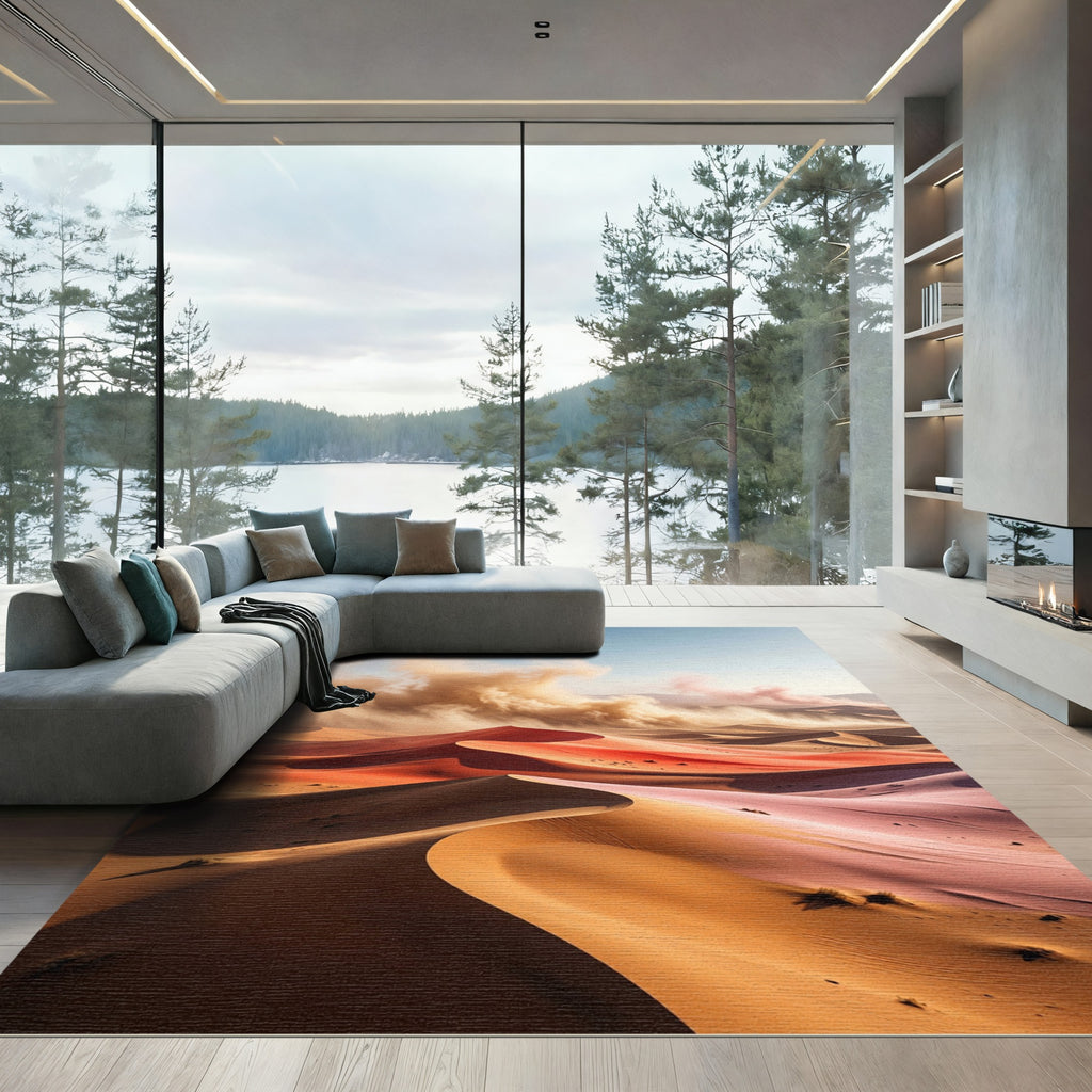 Desert Dunes Sunset Swirls Rug