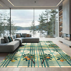 Tartan Orchard Fruit Plaid Landscape Rug