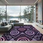 Purple Swirl Tie Dye Diamond Rug