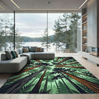Tall Evergreen Forest Canopy View Rug