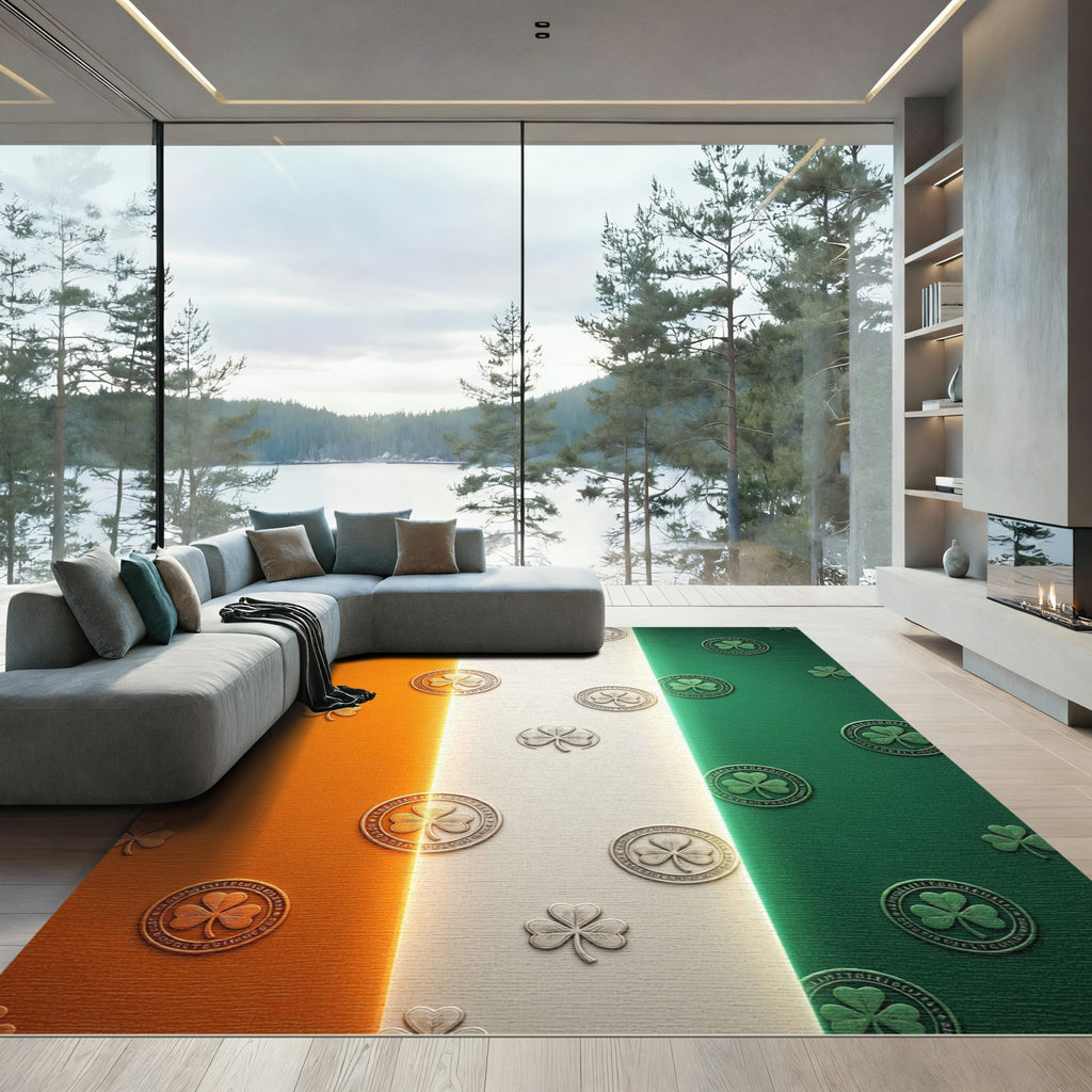 Irish Shamrock Tricolor St Patrick Rug