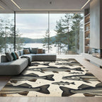Vintage Engraved Monochrome Fish Collective Rug