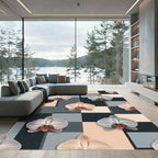 Orchid Bloom Geometric Pastel Rug