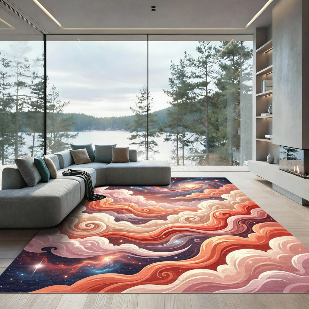 Cosmic Swirl Galaxy CloudScape Rug