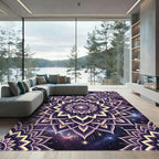 Cosmic Purple Star Mandala Rug
