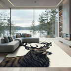 Majestic Antlered Stag Earth Tone Rug