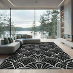 Art Deco Silver Fan Collection Rug