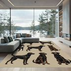 Classic Black Labrador Retriever Grid Rug