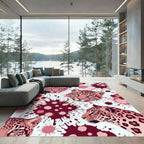 Blush Pink Leopard Ink Splatter Rug