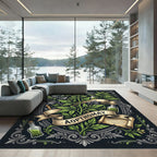 Botanical Apothecary Scroll Green Herbal Rug