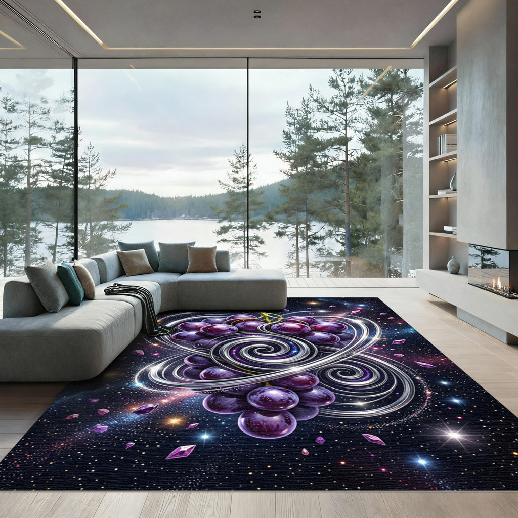Celestial Violet Grape Spiral Cluster Rug