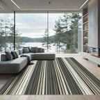 Earthy Tone Vertical Stripe Texture Rug
