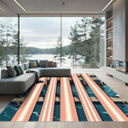 Coastal Coral Striped Dock Rug