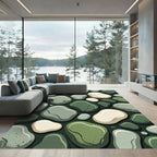 Pebble Nature Inspired Abstract Art Rug