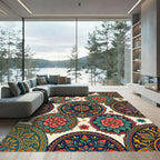 Vibrant Paisley Mandala Burst Rug
