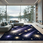 Celestial Shooting Star Night Sky Map Rug