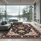 Floral Palmette Scrollwork Garden Rug