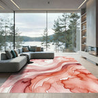 Blushing Terracotta Fluid Abstract Swirls Rug