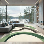 Modern Sage Abstract Curved Arch Rug