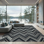 Monochromatic Zigzag Geometric Folk Rug