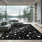 Cosmic White Star Cluster Night Rug