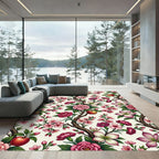 Botanical Apple Blossom and Peony Wallpaper Rug