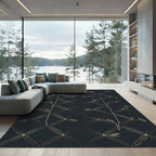 Golden Dot Weave Lattice Rug
