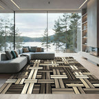 Textured Neutral Toned Woven Basket Weave Rug