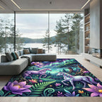 Magical Unicorn Garden with Northern Lights Rug