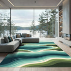 Oceanic Green River Landscape Rug