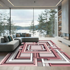 Pale Rose Geometric Interlocking Frames Rug