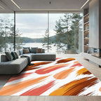 Abstract Terracotta Ochre Brush Stroke Rug