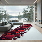 Romantic Gradient Crimson Heart Shower Rug
