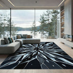 Modern Dark Crystal Starburst Rug