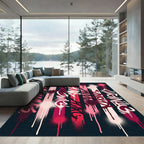 Urban Pink Graffiti Drip Stripes Rug