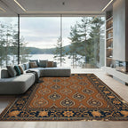 Ornate Paisley Floral Turtle Border Rug
