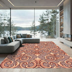 Antique Peach Baroque Flourish Rug