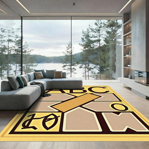 Abstract Geometric Letter Blocks Rug