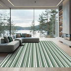 Sage Green Vertical Stripe Rug