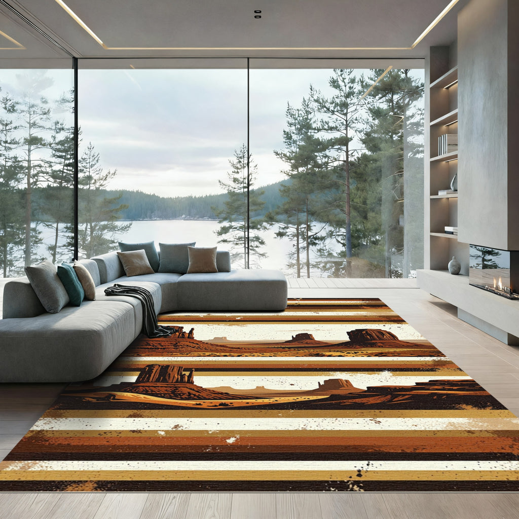 Desert Mesa Earth Tone Striped Rug