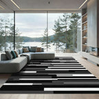 Monochromatic Abstract Geometric Stripes Rug