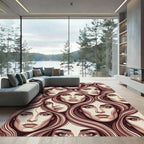 Vibrant Sepia Portrait Mosaic Rug