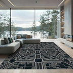 Modern City Layout Geometric Abstract Rug