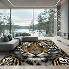 Golden Tiger Face Close Up Rug