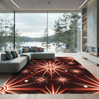 Retro Atomic Starburst Abstract Rug
