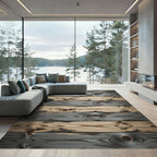 Rustic Gray Wood Grain Texture Rug