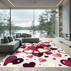 Sweet Hearts Composition Magenta Ivory Rug