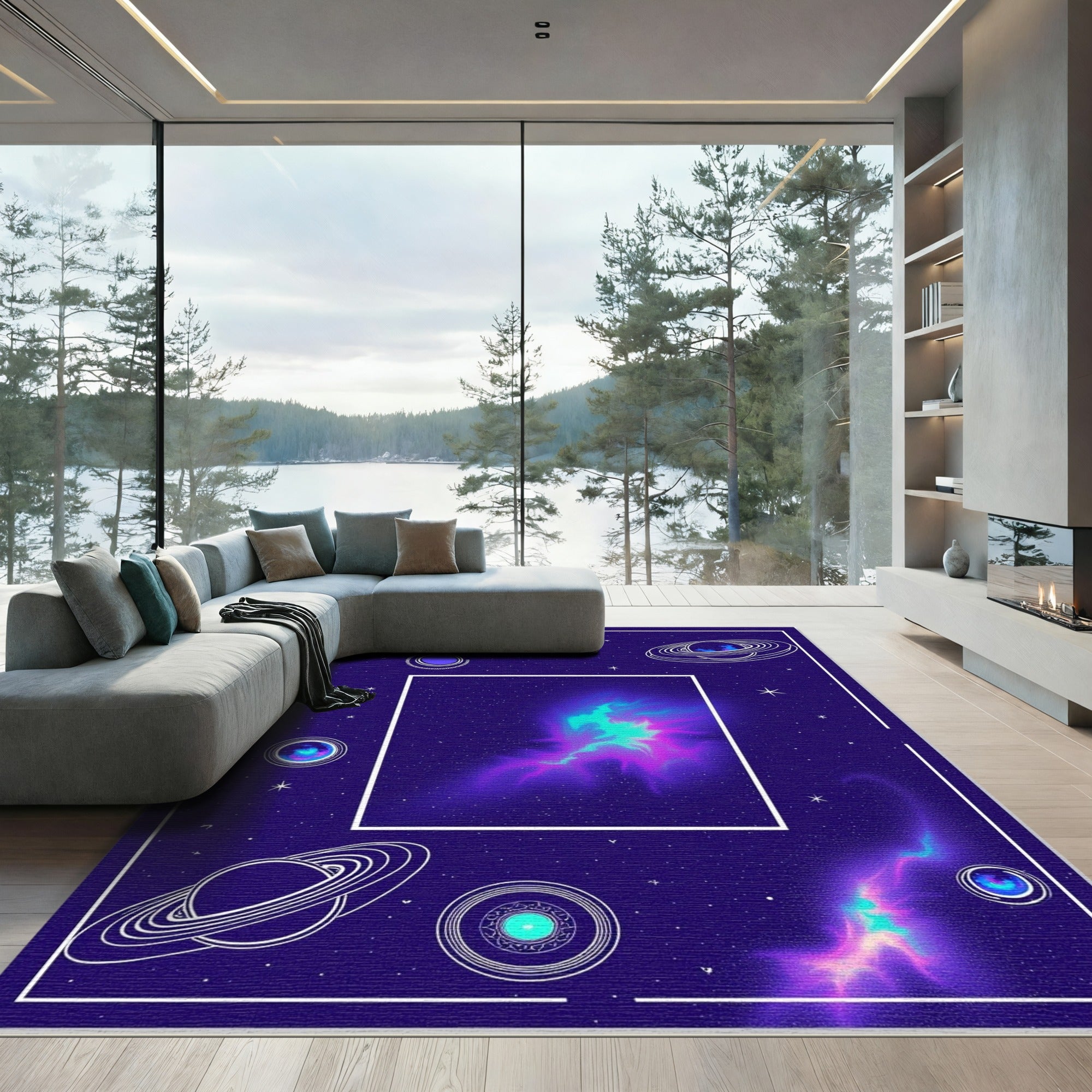 Cosmic Nebula And Saturn Rug